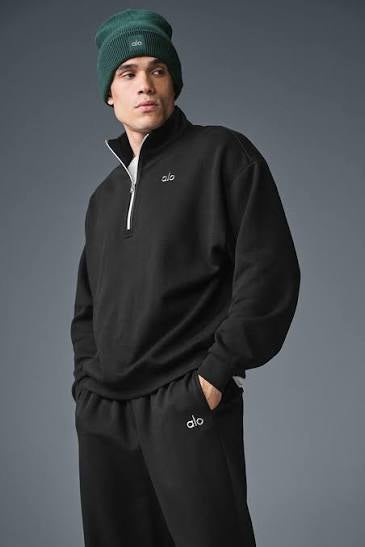 Alo Yoga Men's Accolade 1/4 Zip Pullover - Black